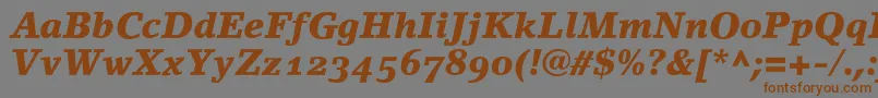 LinoletterBlackItalicOldstyleFigures Font – Brown Fonts on Gray Background