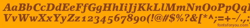 LinoletterBlackItalicOldstyleFigures Font – Brown Fonts on Orange Background