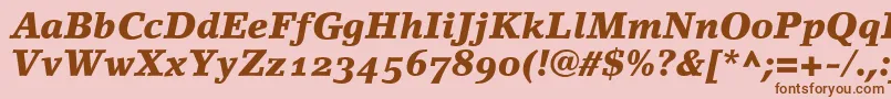 LinoletterBlackItalicOldstyleFigures Font – Brown Fonts on Pink Background