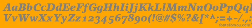 LinoletterBlackItalicOldstyleFigures Font – Gray Fonts on Orange Background