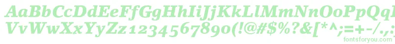 LinoletterBlackItalicOldstyleFigures Font – Green Fonts on White Background