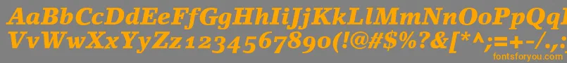 LinoletterBlackItalicOldstyleFigures Font – Orange Fonts on Gray Background