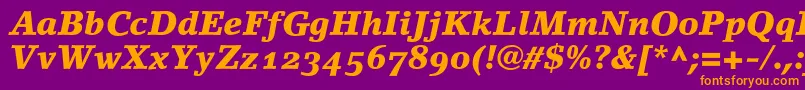 LinoletterBlackItalicOldstyleFigures Font – Orange Fonts on Purple Background