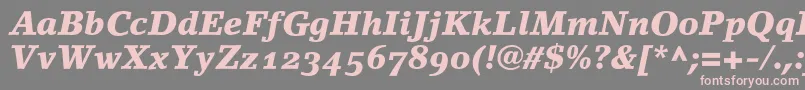 LinoletterBlackItalicOldstyleFigures Font – Pink Fonts on Gray Background