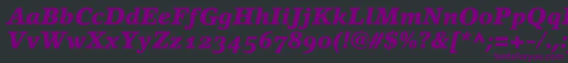 LinoletterBlackItalicOldstyleFigures Font – Purple Fonts on Black Background