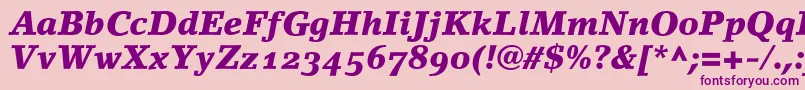 LinoletterBlackItalicOldstyleFigures Font – Purple Fonts on Pink Background
