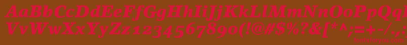 Шрифт LinoletterBlackItalicOldstyleFigures – красные шрифты на коричневом фоне