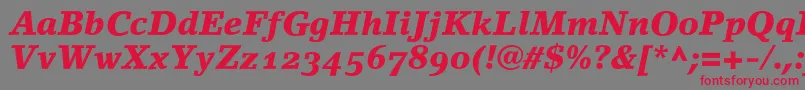 Czcionka LinoletterBlackItalicOldstyleFigures – czerwone czcionki na szarym tle