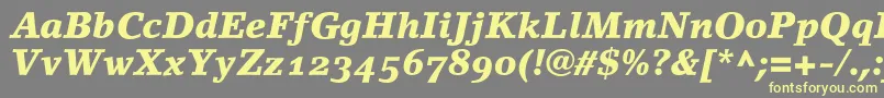 LinoletterBlackItalicOldstyleFigures Font – Yellow Fonts on Gray Background