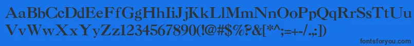フォントNelsieBold – 黒い文字の青い背景