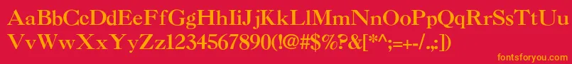 フォントNelsieBold – 赤い背景にオレンジの文字