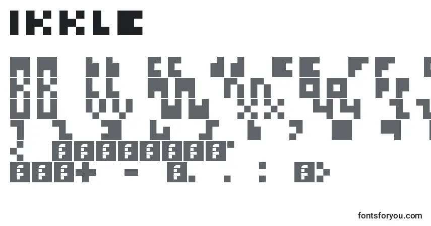 Schriftart Ikkle – Alphabet, Zahlen, spezielle Symbole