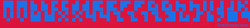 Ikkle-fontti – siniset fontit punaisella taustalla