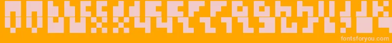 フォントIkkle – オレンジの背景にピンクのフォント