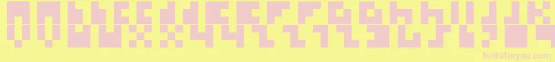 フォントIkkle – ピンクのフォント、黄色の背景
