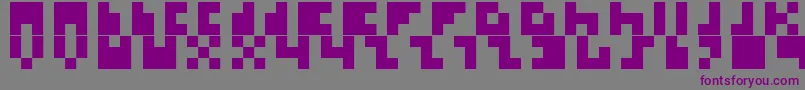 フォントIkkle – 紫色のフォント、灰色の背景