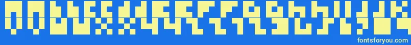 フォントIkkle – 黄色の文字、青い背景