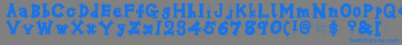 フォントOshareb – 灰色の背景に青い文字