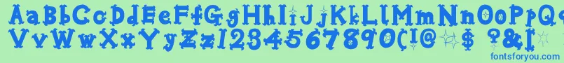 Oshareb Font – Blue Fonts on Green Background