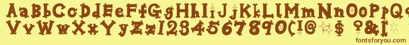 Oshareb Font – Brown Fonts on Yellow Background