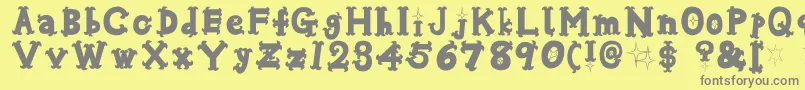 Oshareb Font – Gray Fonts on Yellow Background