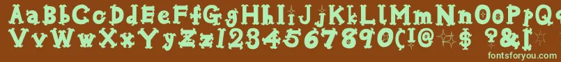 Oshareb Font – Green Fonts on Brown Background