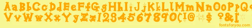 Oshareb Font – Orange Fonts on Yellow Background