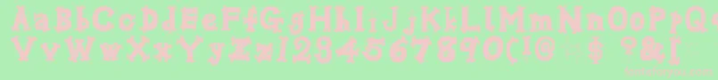 Czcionka Oshareb – różowe czcionki na zielonym tle
