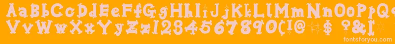 Oshareb Font – Pink Fonts on Orange Background
