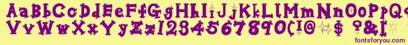 Oshareb Font – Purple Fonts on Yellow Background