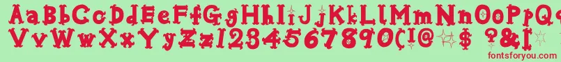 Oshareb Font – Red Fonts on Green Background