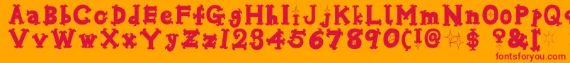 Oshareb Font – Red Fonts on Orange Background
