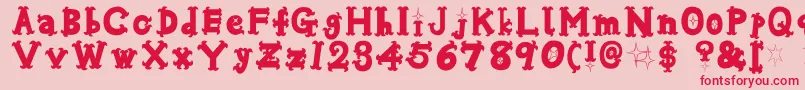 Oshareb-Schriftart – Rote Schriften auf rosa Hintergrund