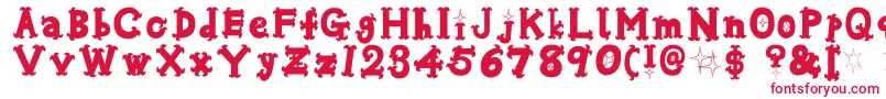 Oshareb Font – Red Fonts on White Background