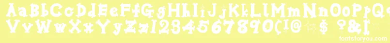 Oshareb Font – White Fonts on Yellow Background