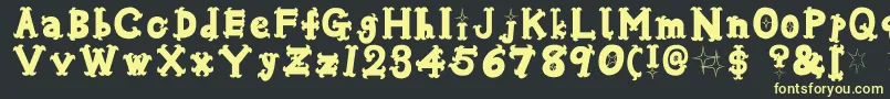 Oshareb Font – Yellow Fonts on Black Background