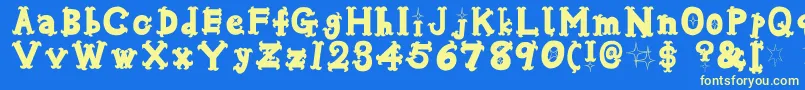 Oshareb Font – Yellow Fonts on Blue Background
