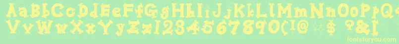 Oshareb Font – Yellow Fonts on Green Background