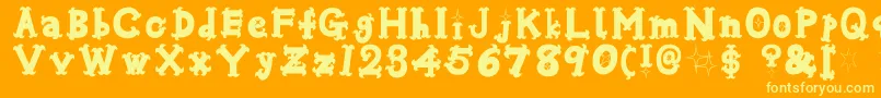 Oshareb Font – Yellow Fonts on Orange Background