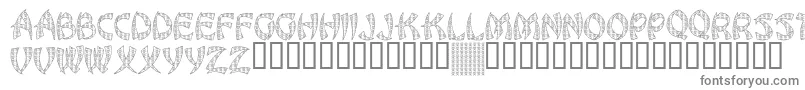 JlrChineseLoveLetters-fontti – harmaat kirjasimet valkoisella taustalla