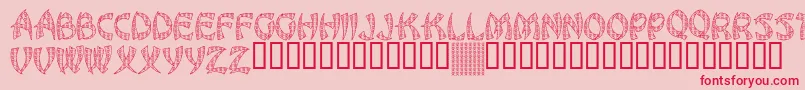 JlrChineseLoveLetters Font – Red Fonts on Pink Background