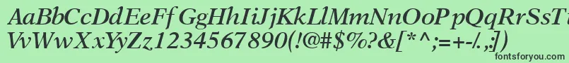 Шрифт OrchidsskSemibolditalic – чёрные шрифты на зелёном фоне