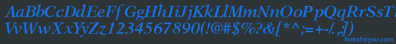 OrchidsskSemibolditalic Font – Blue Fonts on Black Background