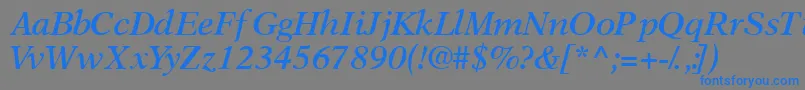 OrchidsskSemibolditalic Font – Blue Fonts on Gray Background