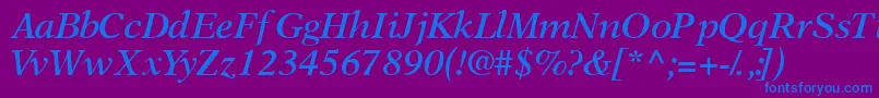 OrchidsskSemibolditalic Font – Blue Fonts on Purple Background