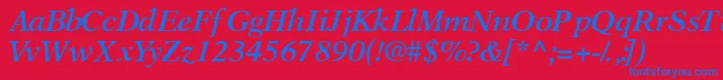 フォントOrchidsskSemibolditalic – 赤い背景に青い文字