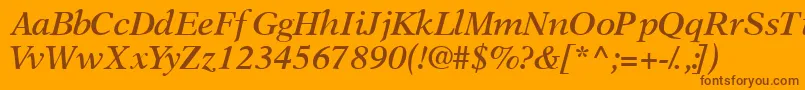 Шрифт OrchidsskSemibolditalic – коричневые шрифты на оранжевом фоне