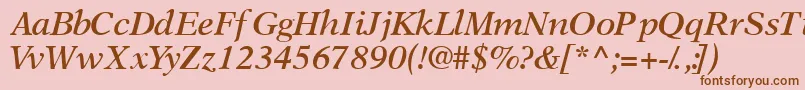 OrchidsskSemibolditalic Font – Brown Fonts on Pink Background