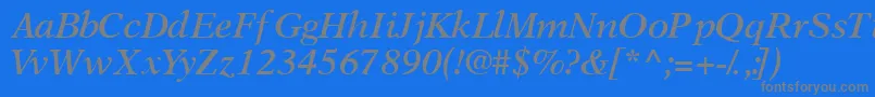 OrchidsskSemibolditalic-Schriftart – Graue Schriften auf blauem Hintergrund