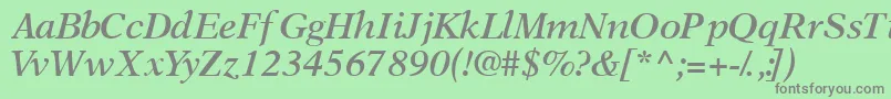 OrchidsskSemibolditalic Font – Gray Fonts on Green Background